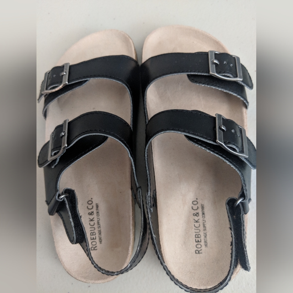 Kids Unisex Black Sandals Comfort Outfoors Summer Beach Birkenstock Style - Picture 5 of 9